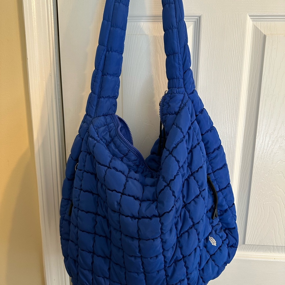 Free People Blue Quilted Hobo Bag